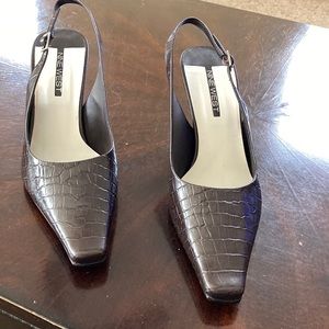 3” brown sling backs